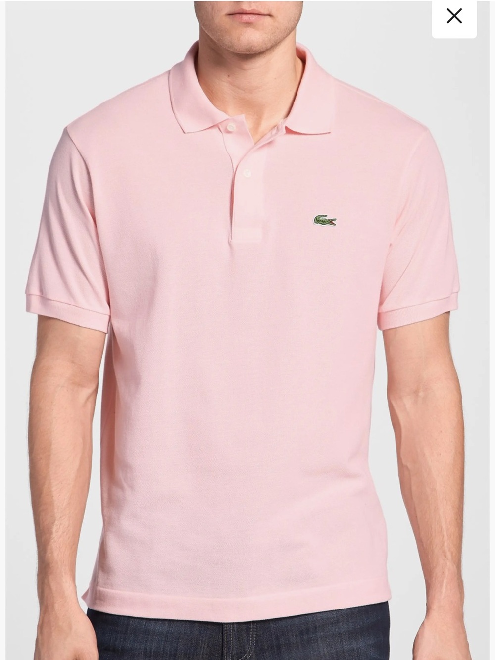Lacoste 100% Cotton Polo Shirt Size 4/M Flamingo Pink Logo Elegant Classic